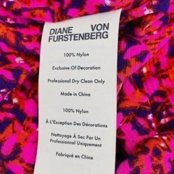 Diane Von Furstenberg Alyssa Abstract Print Stretch Jersey Midi Dress Size S NEW - Picture 10 of 10